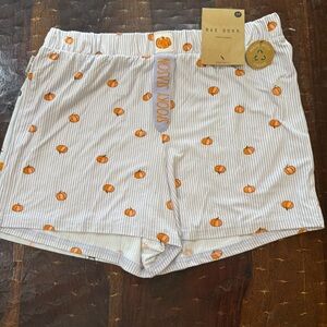 Rae Dunn 2 Pack High Waist  Halloween Printed Boxer Shorts - White and Orange
